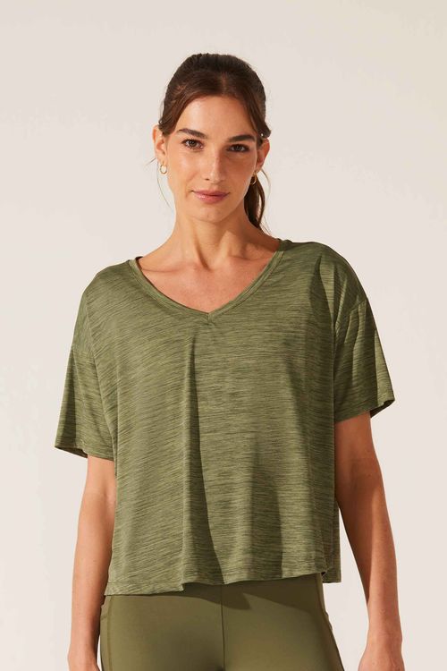 Blusa Fitness Decote V Militar Alba