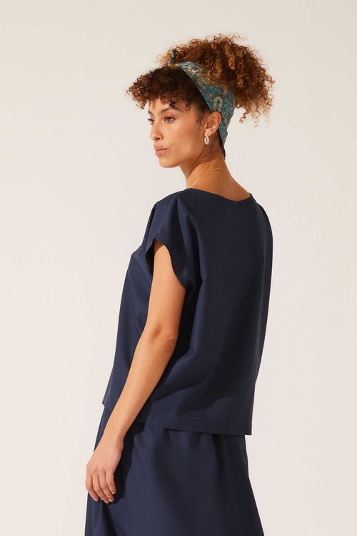 Blusa Azul Marinho Algodão Rafa