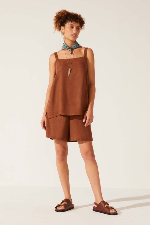 Short Dye Camelo Linho Eunice