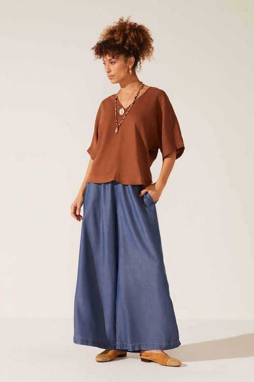 Calça Wide Leg Índigo Liocel Tamara