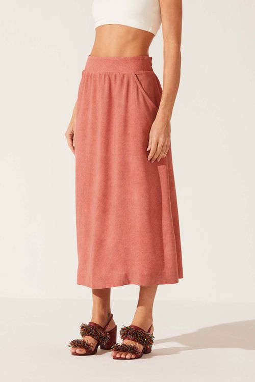 Saia Evasê Midi Canela Nathalia