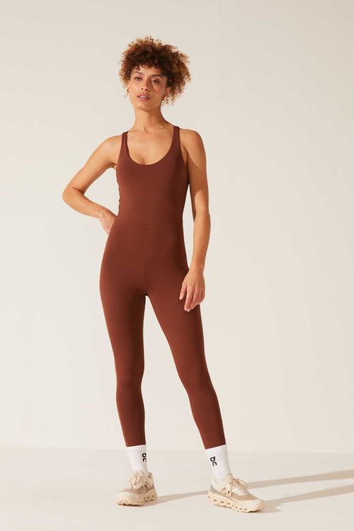 Macacão Fitness Marrom Renata