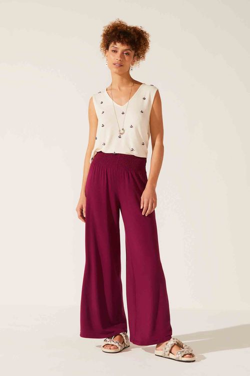 Calça Pantalona Orquídea Bambu Deva
