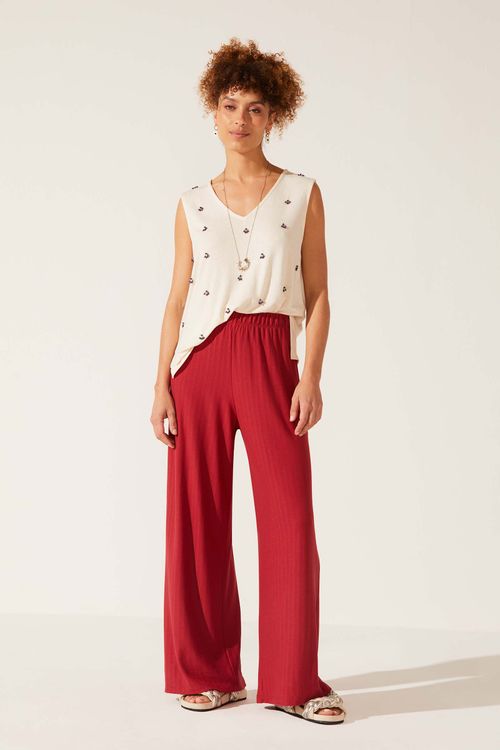 Calça Reta Merlot Joana