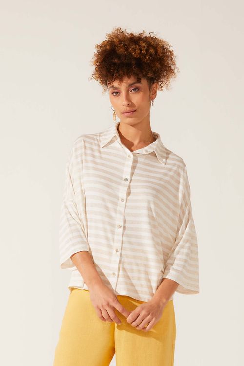 Camisa Off White Listrada Modal Lelia