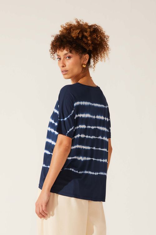 Blusa Tie Dye Azul Escuro Modal Dandara