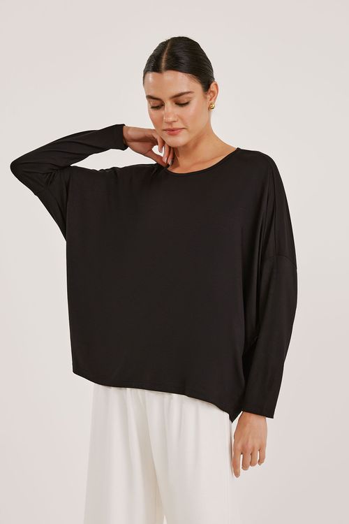 Blusa Decote U Preto Scarlet