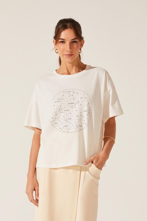 Blusa Signo Off White Algodão Câncer