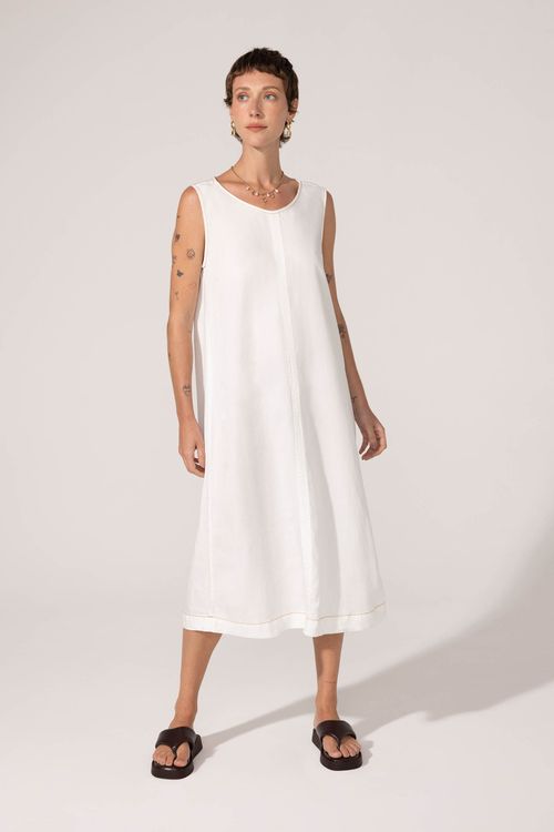 Vestido Regata Off White Liocel Branca