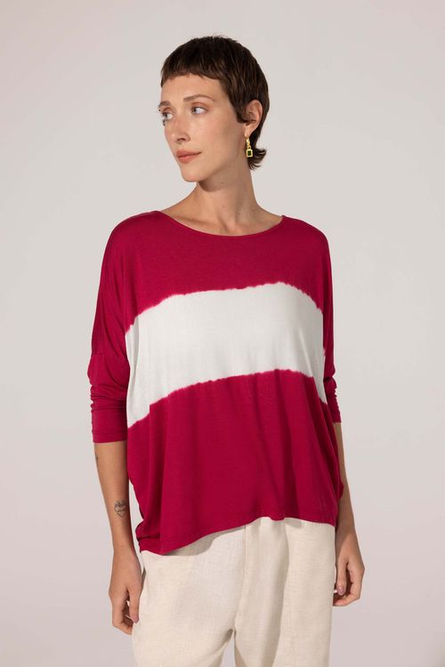 Blusa Tie Dye Amora Modal Watery Stripe II