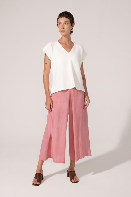 Calça Pantacourt Rosa Escuro Carine