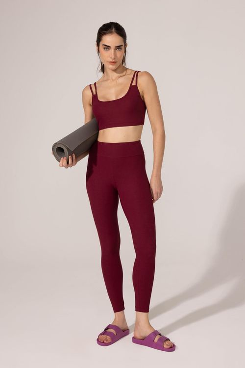 Legging Yoga Canelada Bordô Coralina