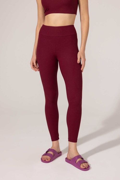 Legging Yoga Canelada Bordô Coralina