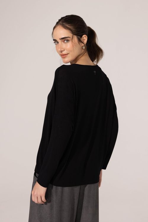 Blusa Decote U Preto Scarlet