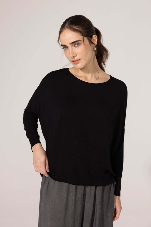 Blusa Decote U Preto Scarlet