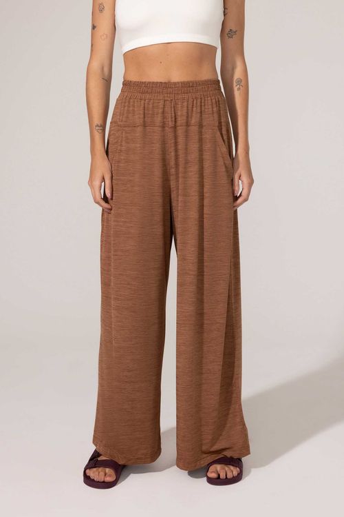 Calça Fitness Pantalona Marrom Claro Alba II