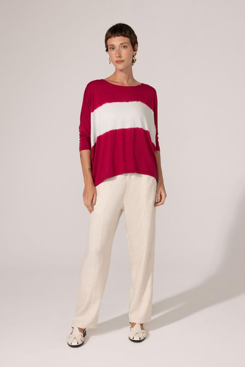 Calça Cenoura Natural Algodão com Linho Nina