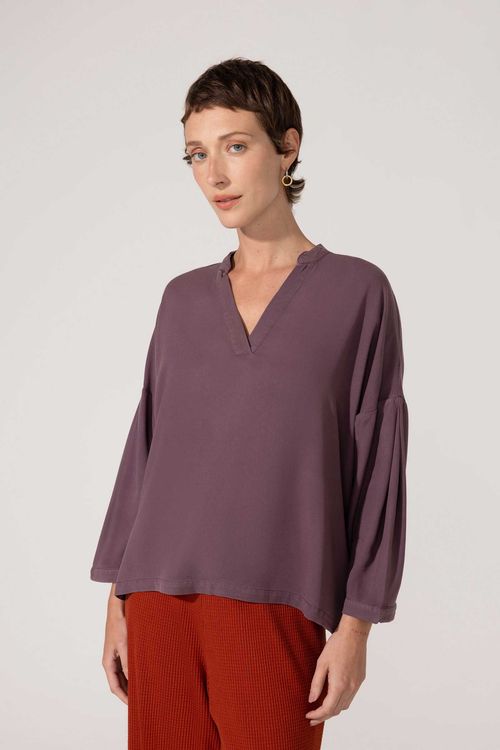 Blusa Manga Longa Berinjela Melina