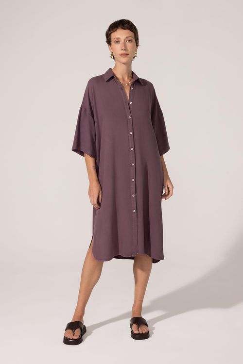 Vestido Chemise Berinjela Melina