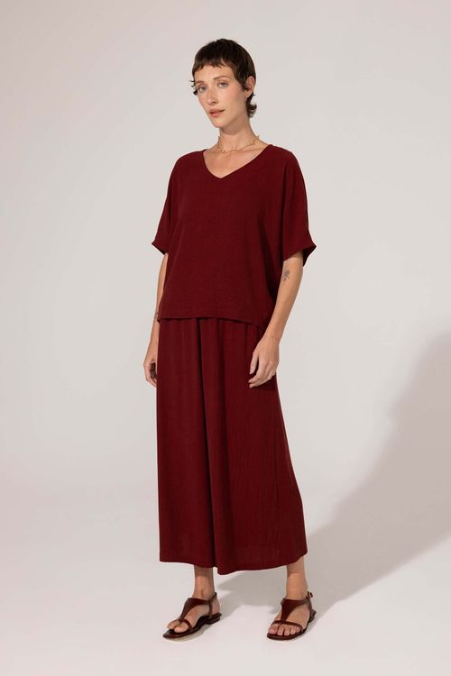 Calça Pantacourt Bordô Liocel Dalva