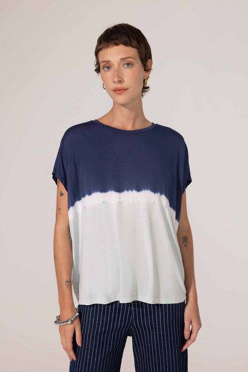 Blusa Dye Azul Modal Luana