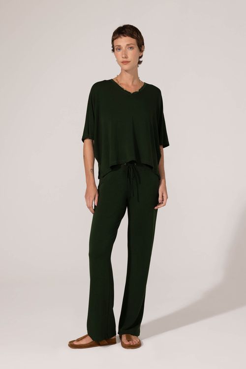 Calça Reta Verde Escuro Bambu IV