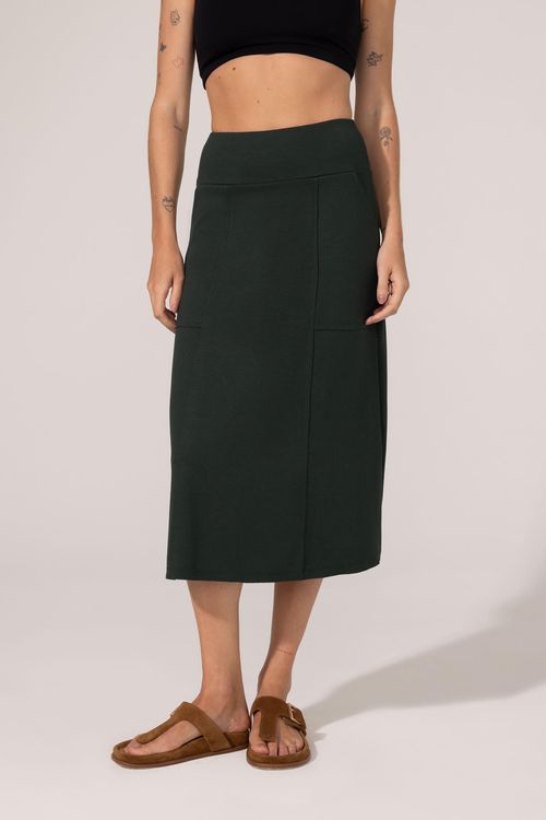 Saia Midi Verde Escuro Verena