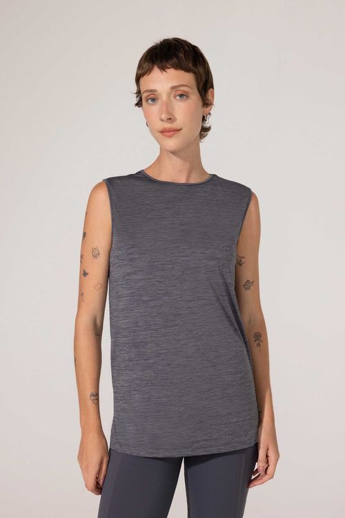 Regata Fitness Long Cinza Escuro Alba