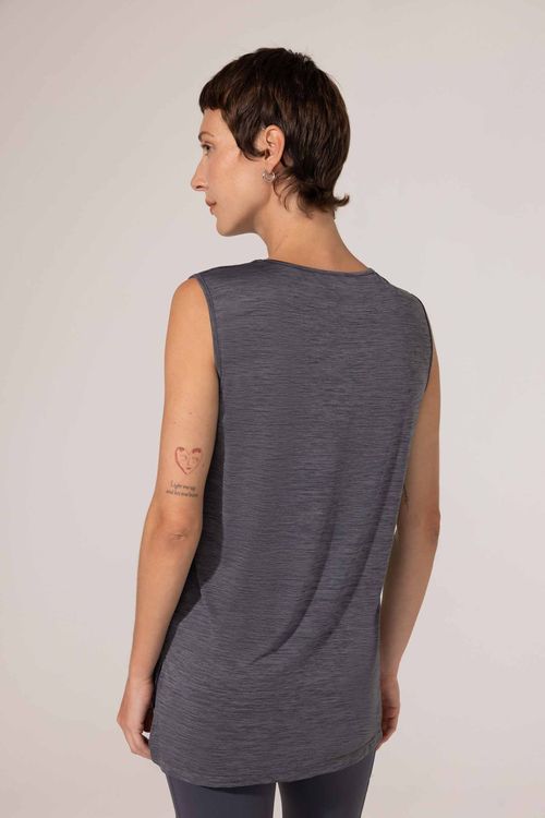 Regata Fitness Long Cinza Escuro Alba