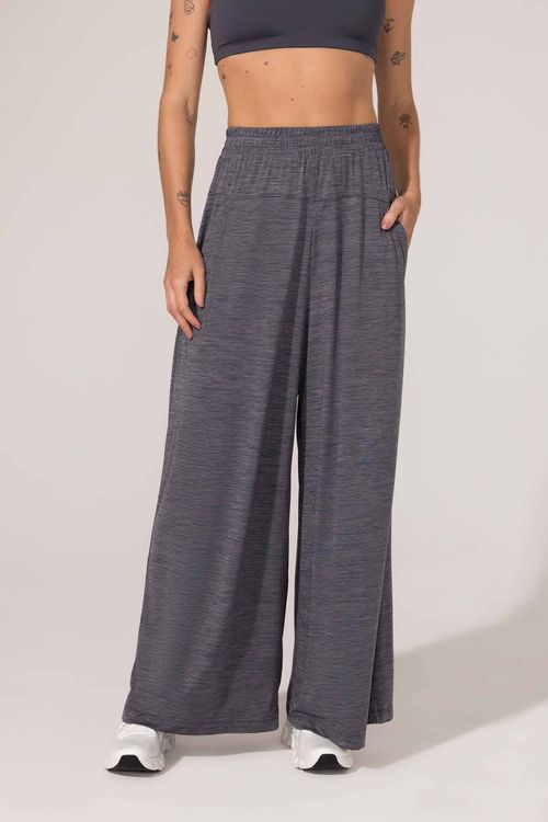 Calça Fitness Pantalona Cinza Escuro Alba II