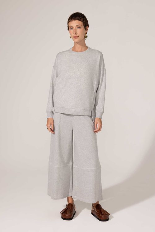 Calça Pantacourt Mescla Algodão Eda
