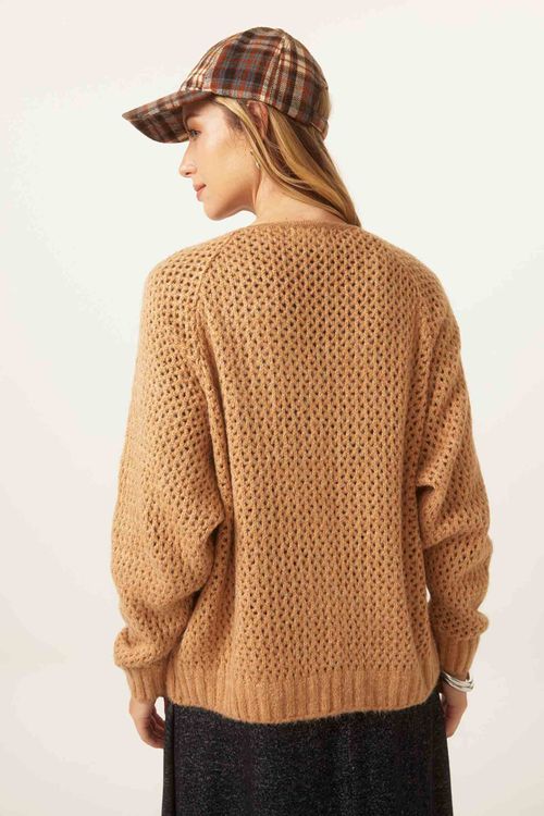 Casaco Curto Amêndoa Tricot Kate