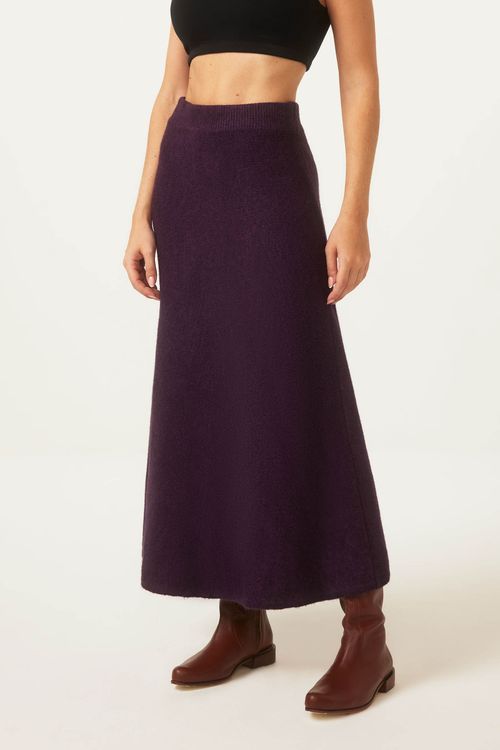 Saia Evasê Uva Tricot Milena