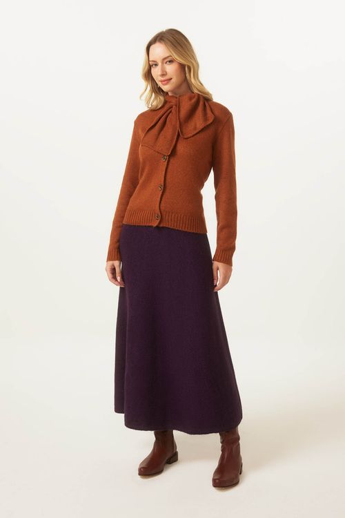 Saia Evasê Uva Tricot Milena