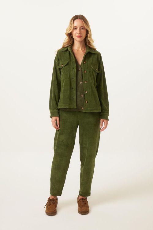 Calça Cenoura Cotelê Militar Heidi