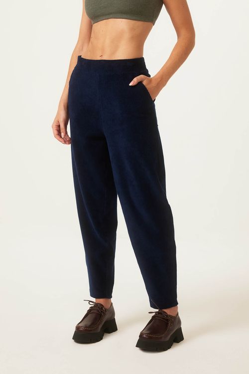 Calça Cenoura Cotelê Marinho Heidi