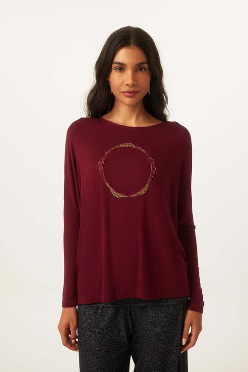 Blusa Handmade Vinho Sil