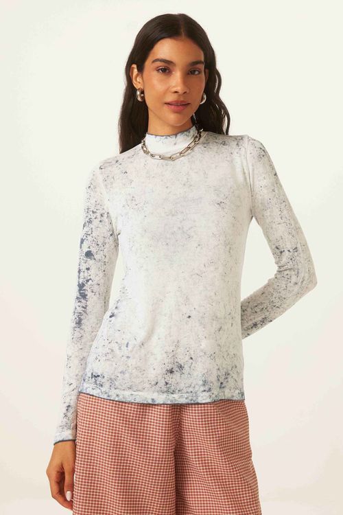 Blusa Justa Dye Marinho Izzy