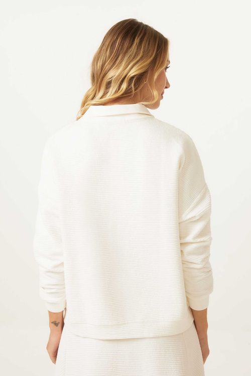 Swearshirt Polo Off White Matelassê Gappy