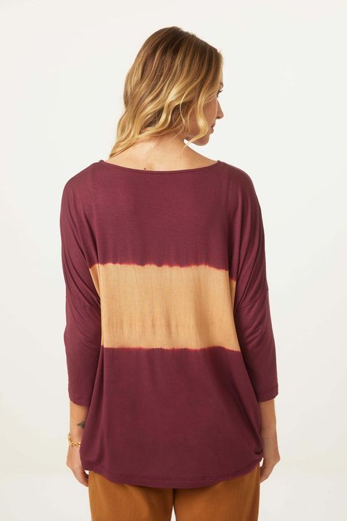Blusa Tie Dye Vinho Modal Watery Stripe II