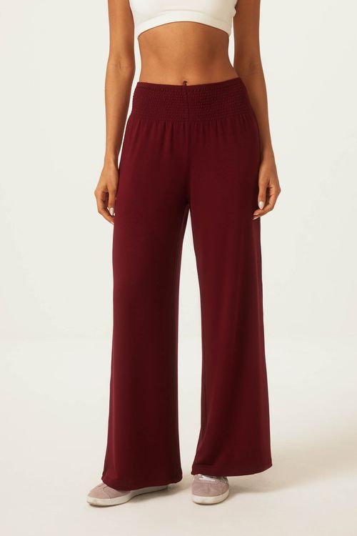 Calça Pantalona Vinho Bambu Deva