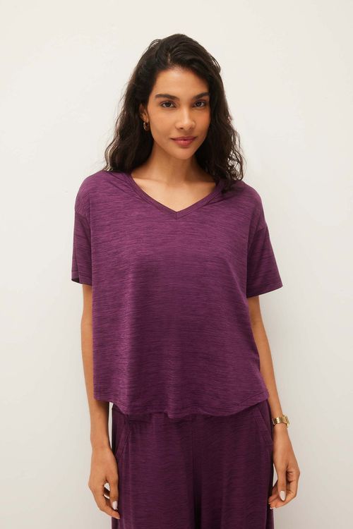 Blusa Fitness Decote V Uva Alba