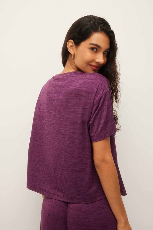 Blusa Fitness Decote V Uva Alba