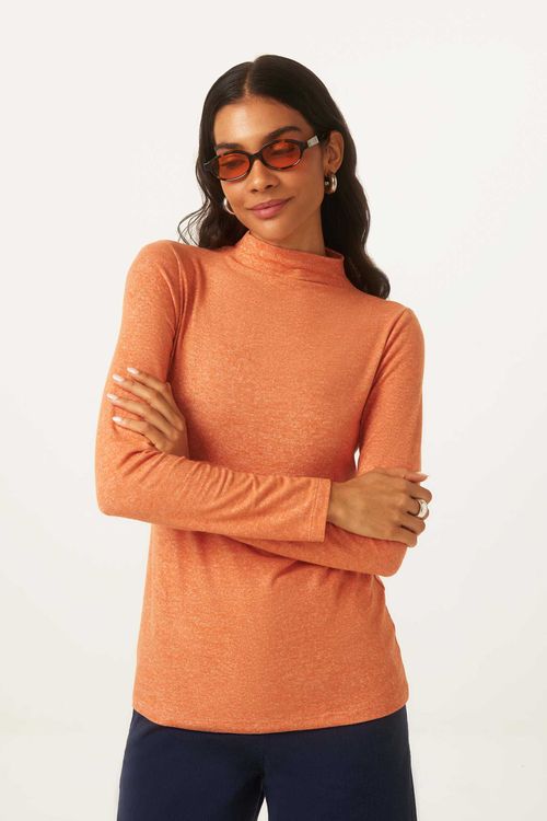 Blusa Justa Flanelada Ferrugem Jade