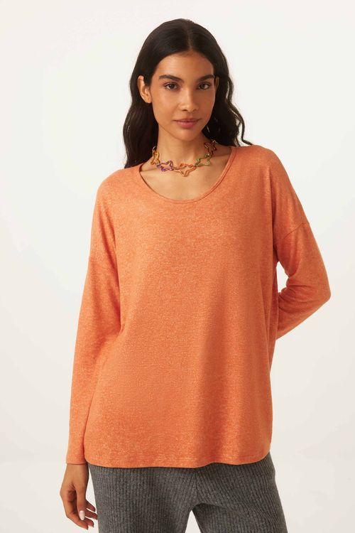 Blusa Evasê Flanelada Ferrugem Jade