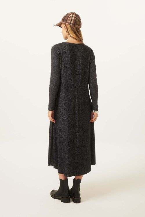 Vestido Evasê Flanelado Preto Jade