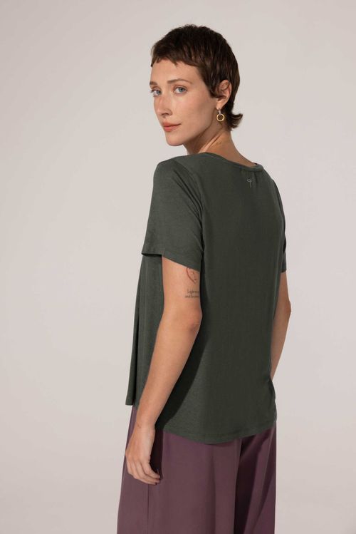 Blusa Decote V Verde Escuro Scarlet