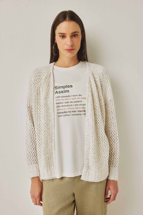 Casaco Curto  Off White Tricot Kate