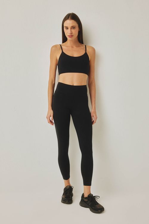 Legging Fitness Com Bolsos Preta Nely
