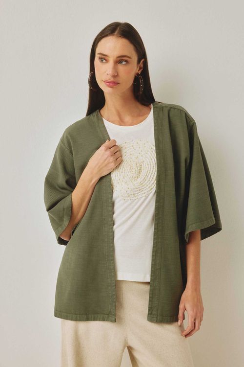 Casaco Kimono Verde Lótus Liocel Norah